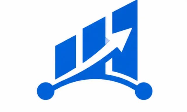 Blue geometric logo mark suggesting growth on a white background