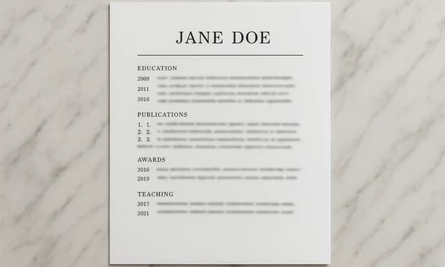 Compiled LaTeX academic CV with publications and appointments
