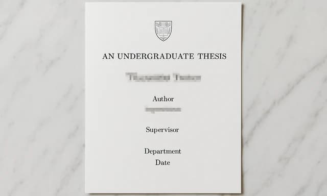 Compiled LaTeX undergraduate thesis beside source